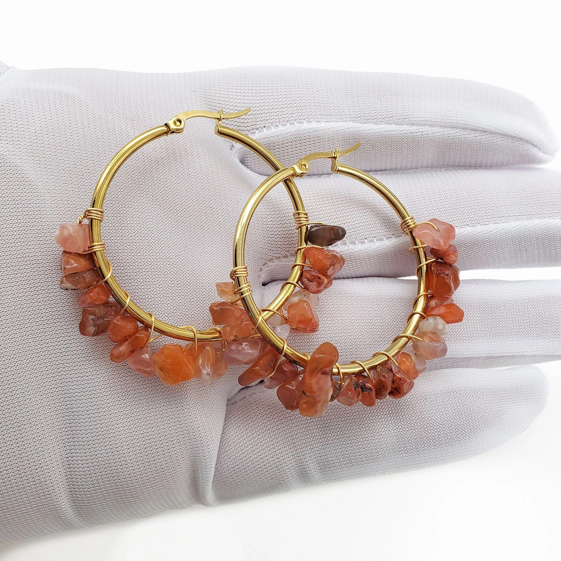 Wholesale Natural Crystal Moonstone Earrings