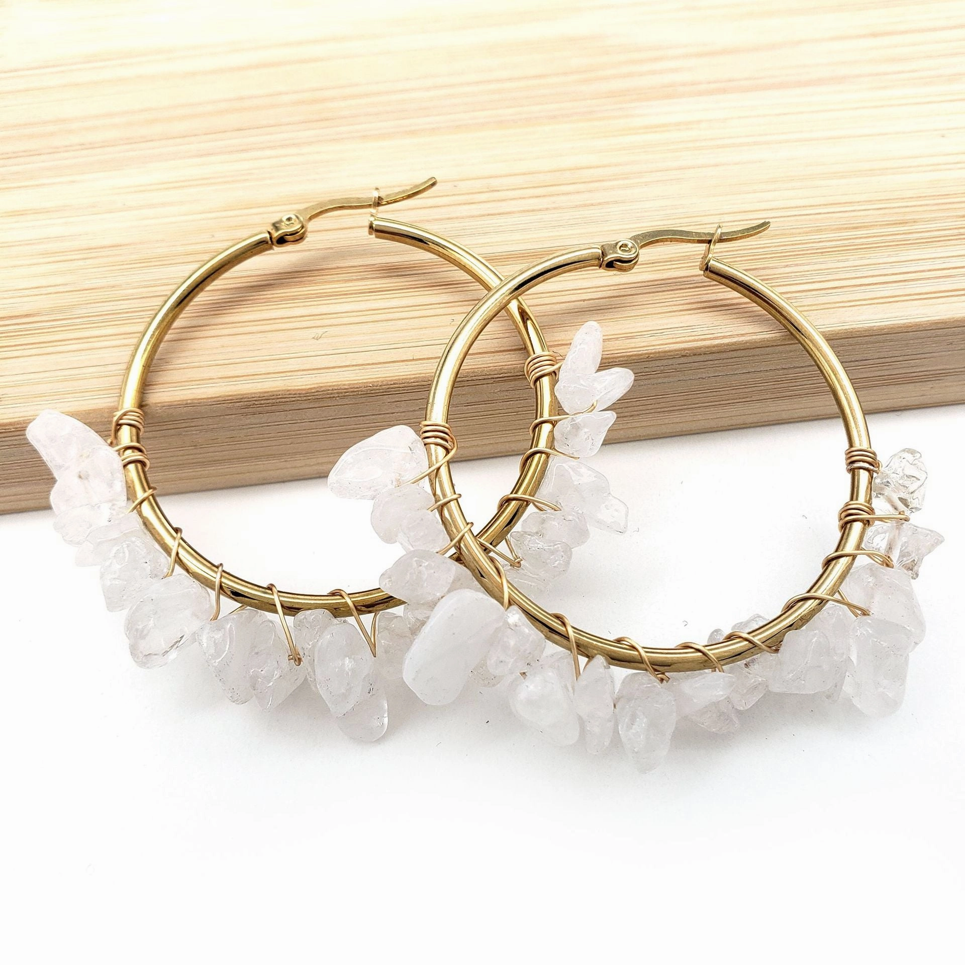 Wholesale Natural Crystal Moonstone Earrings
