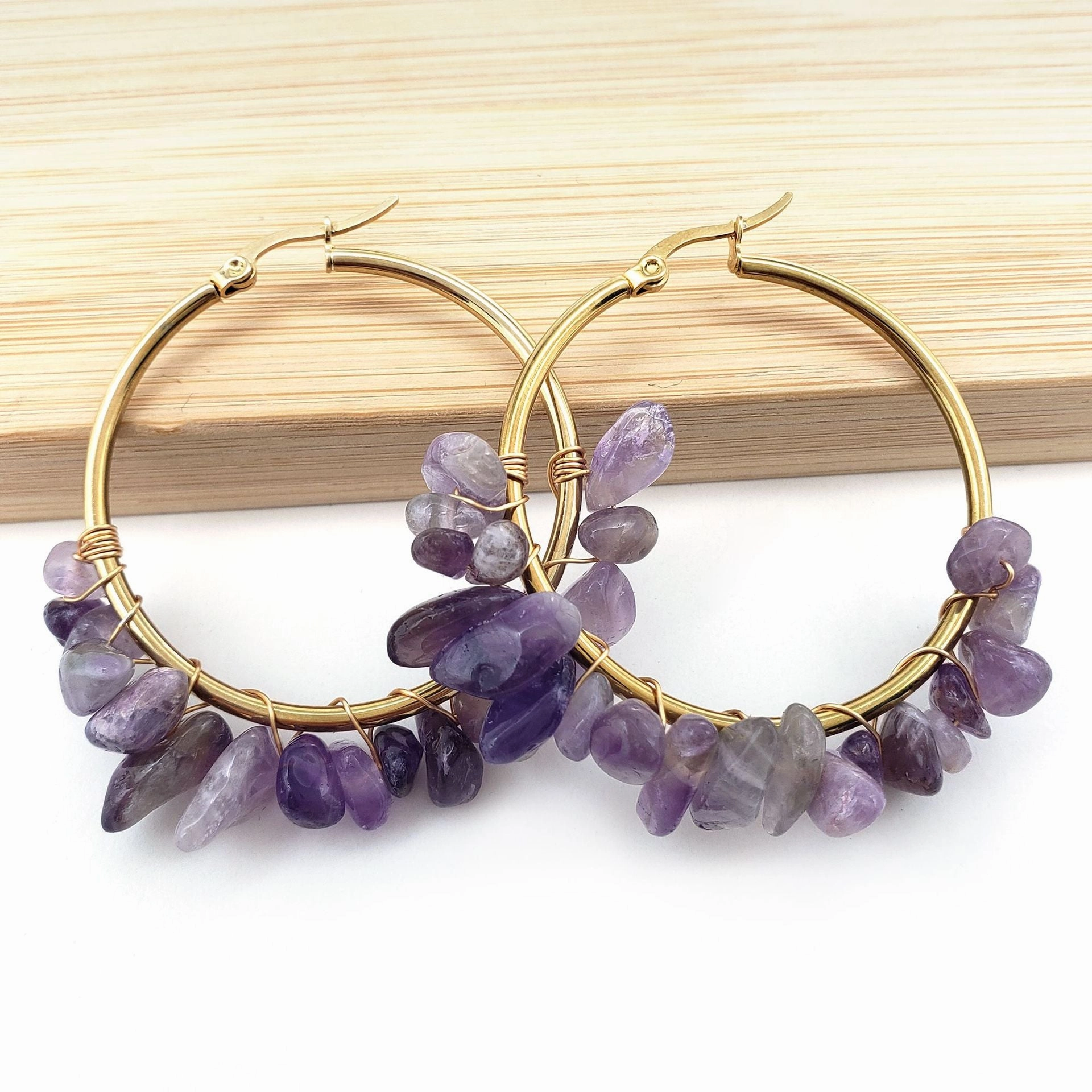 Wholesale Natural Crystal Moonstone Earrings