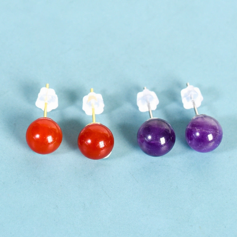 Wholesale Natural Crystal Raw Stone Crystal Earrings Stud Earrings