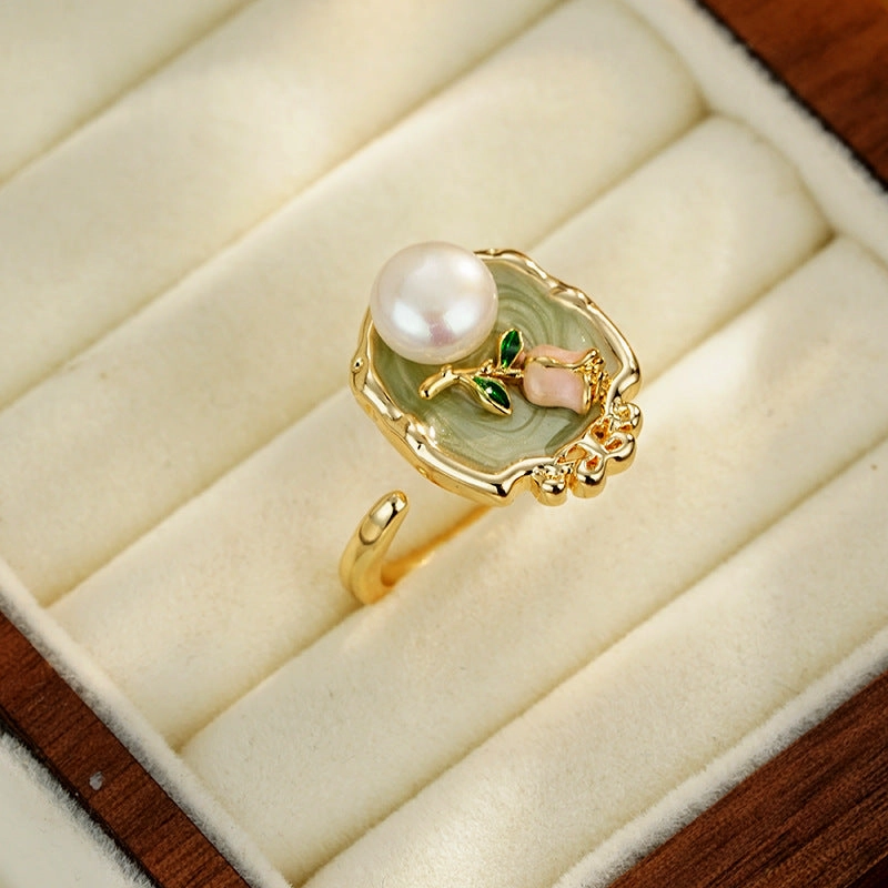 Wholesale Natural freshwater pearl ring for women