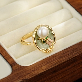 Wholesale Natural freshwater pearl ring for women