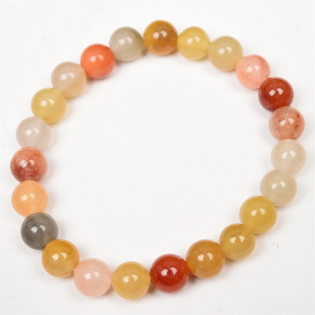 Wholesale Natural Gold Silk Jade Single Circle Round Bead Bracelet Bracelet