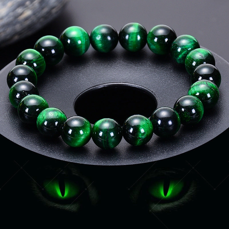 Wholesale Natural Green Tiger Eye Handmade Beaded Bracelet