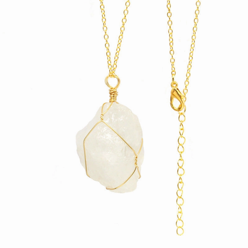 Wholesale Natural Irregular Crystal Rough Stone Necklace