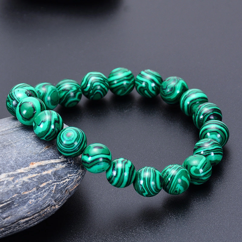 Wholesale Natural Malachite 6/8/10mm Beaded Bracelet