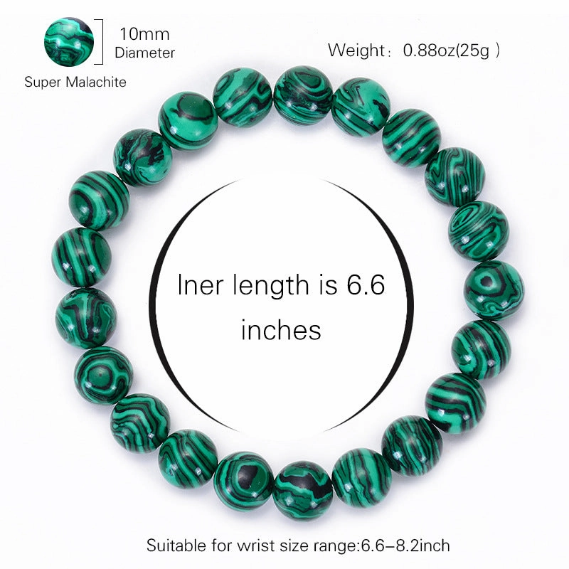 Wholesale Natural Malachite 6/8/10mm Beaded Bracelet