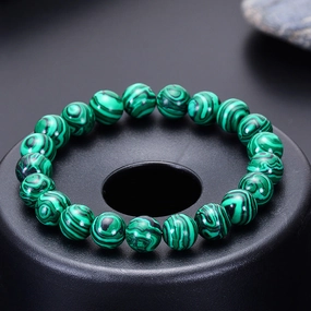 Wholesale Natural Malachite 6/8/10mm Beaded Bracelet