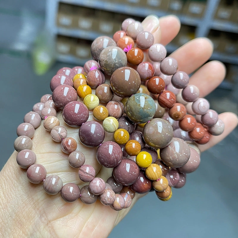 Wholesale Natural Oil Painting Alashan Stone Bracelet