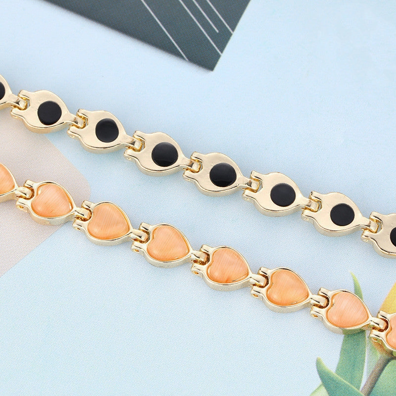 Wholesale Natural Opal Heart Magnet Bracelet