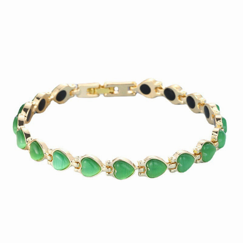 Wholesale Natural Opal Heart Magnet Bracelet