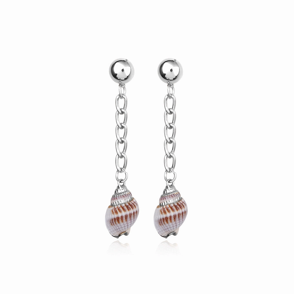 Wholesale Natural Pearl Seashell Conch Earrings