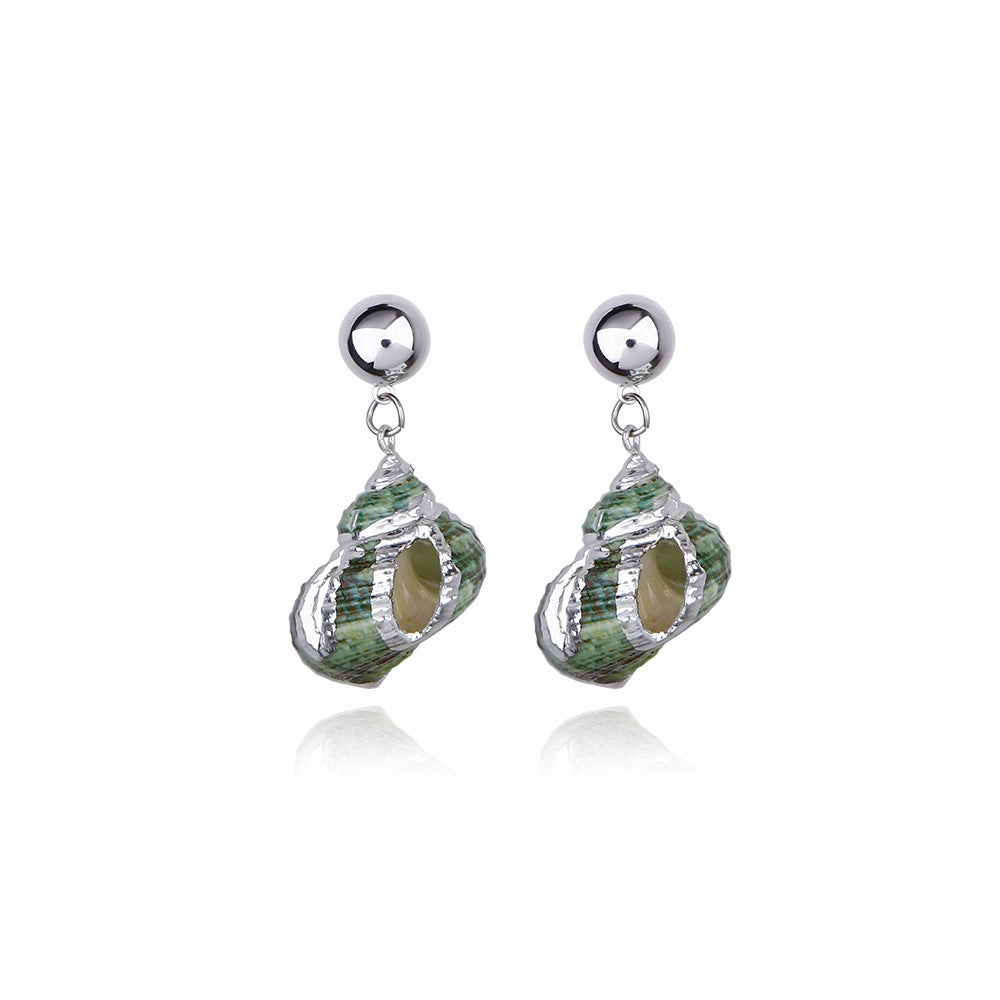 Wholesale Natural Pearl Seashell Conch Earrings
