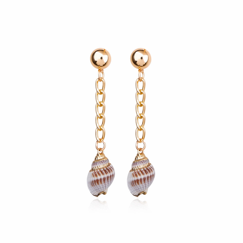Wholesale Natural Pearl Seashell Conch Earrings