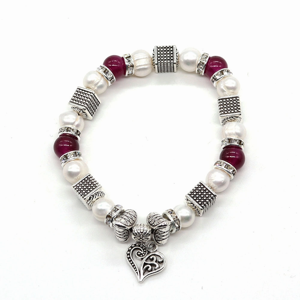 Wholesale Natural Pearl Zinc Alloy Beads Bracelet