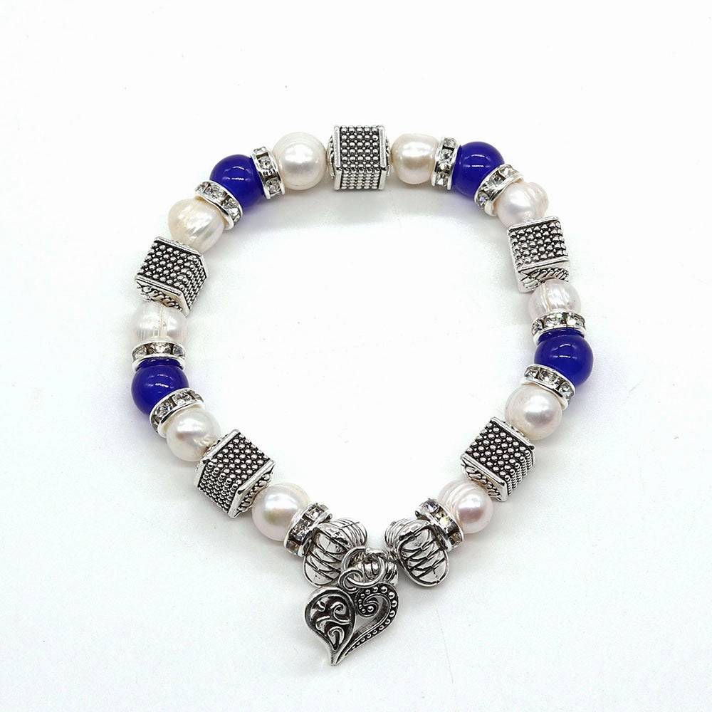 Wholesale Natural Pearl Zinc Alloy Beads Bracelet