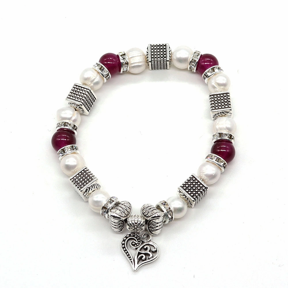 Wholesale Natural Pearl Zinc Alloy Beads Bracelet
