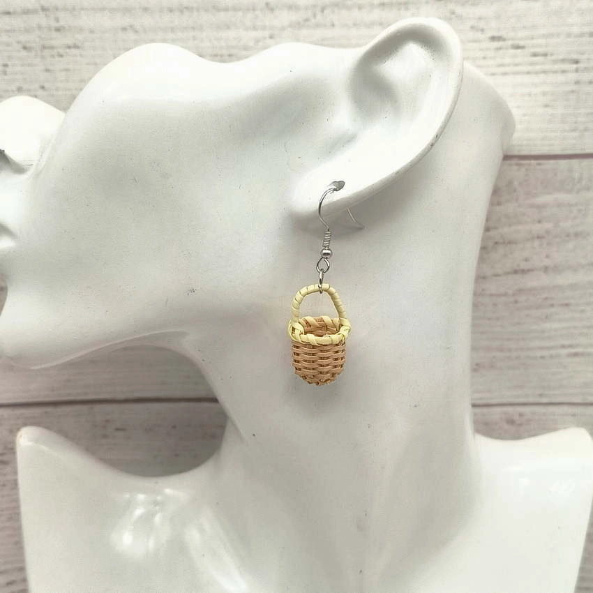 Wholesale Natural Rattan Woven Earrings
