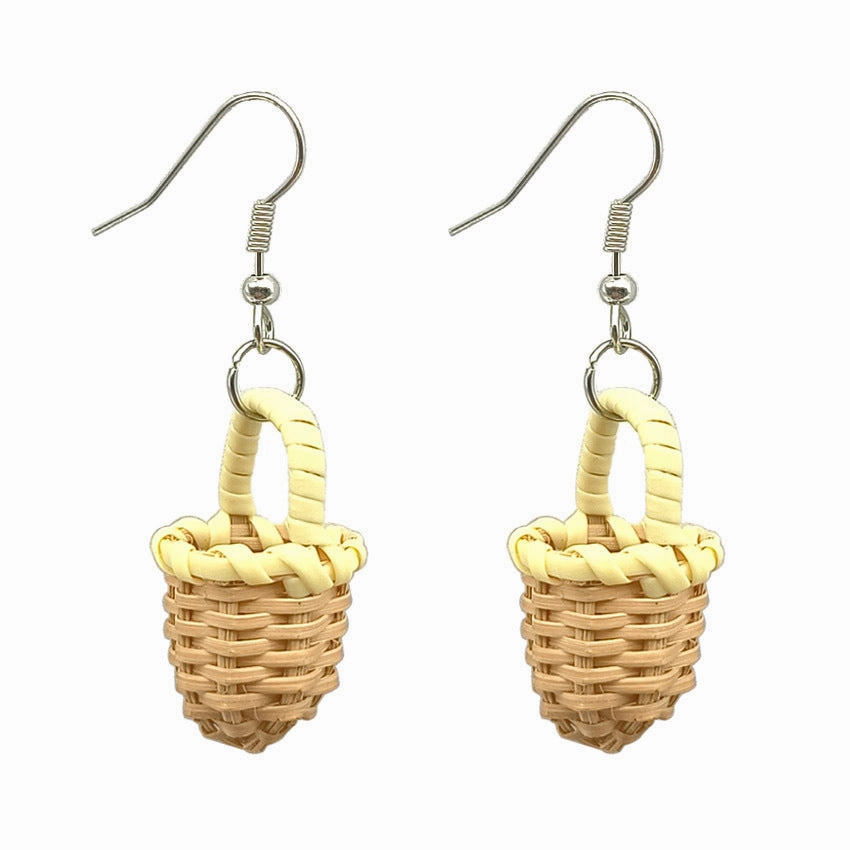 Wholesale Natural Rattan Woven Earrings