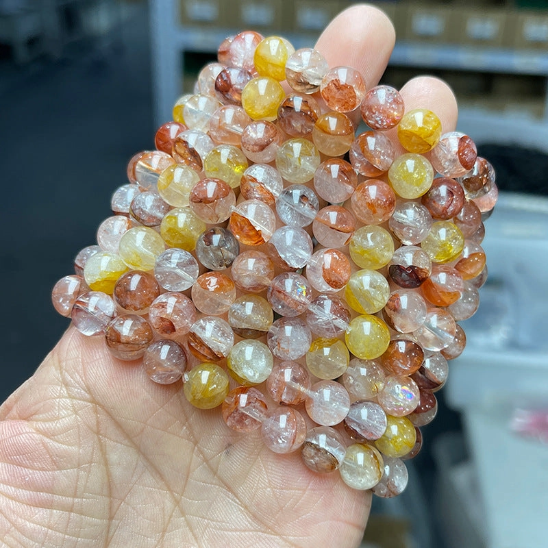 Wholesale Natural Red Yellow Gum Flower Bracelet