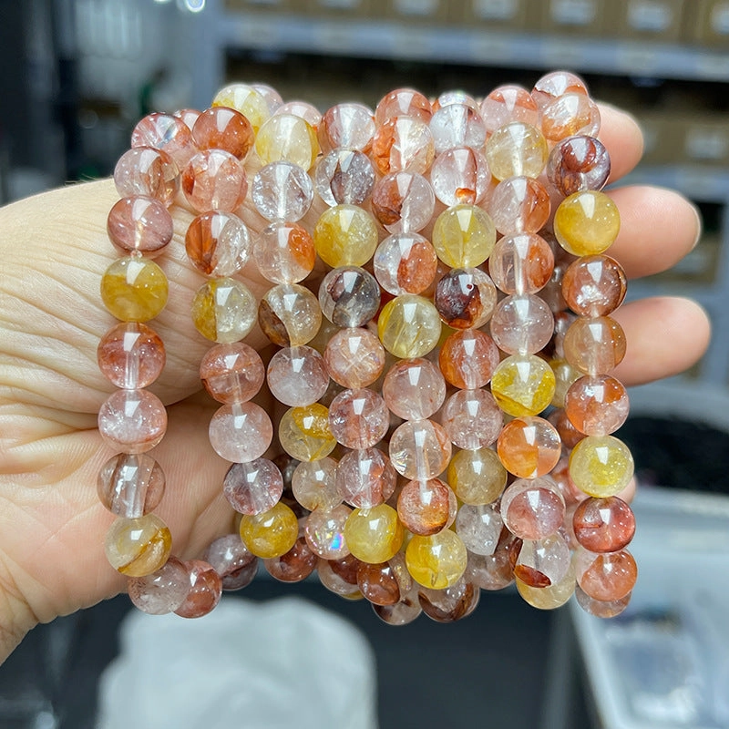 Wholesale Natural Red Yellow Gum Flower Bracelet