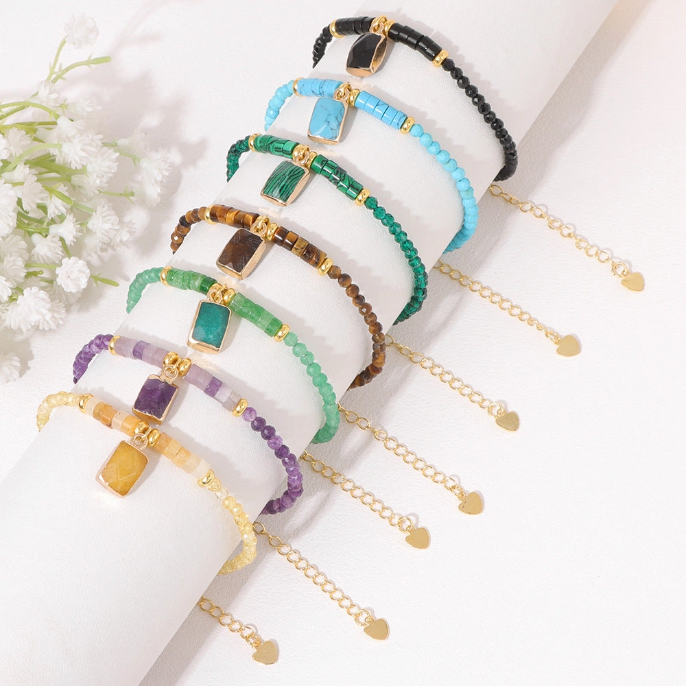 Wholesale Natural Rough Stone Pendant Agate Bracelet