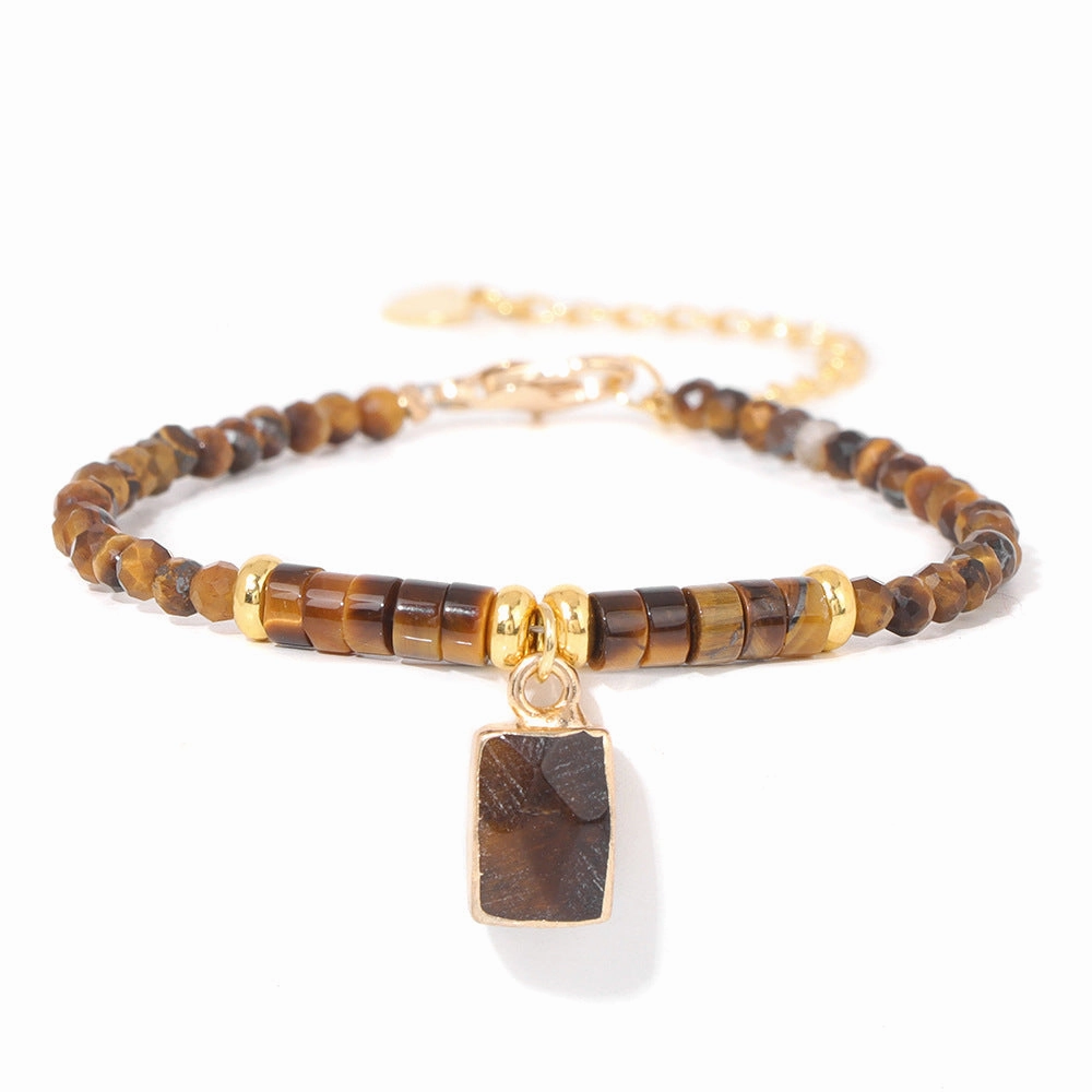 Wholesale Natural Rough Stone Pendant Agate Bracelet