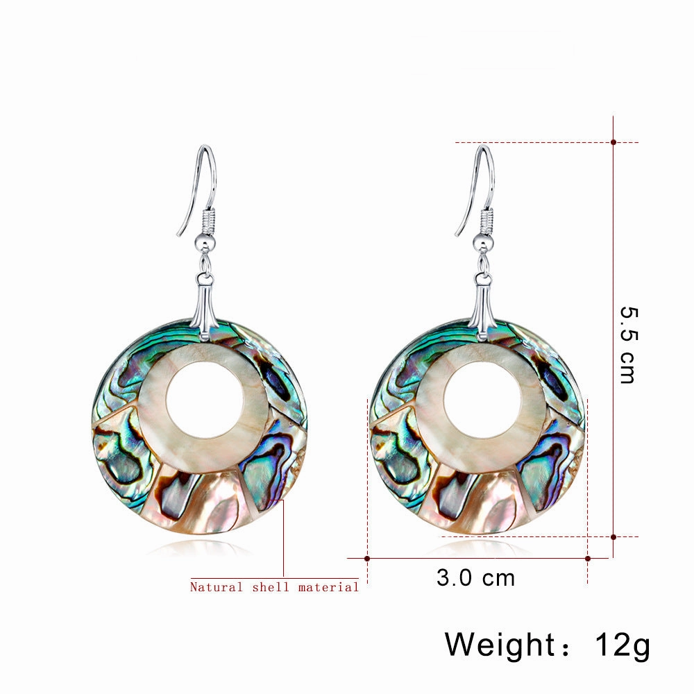 Wholesale Natural Shell Round Earrings