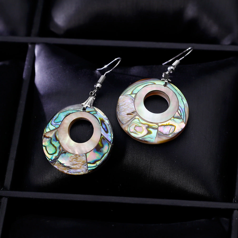 Wholesale Natural Shell Round Earrings