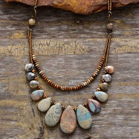 Wholesale Natural Stone Agate Pendant Necklace