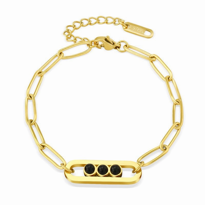 Wholesale Natural Stone All-around Titanium Steel Bracelet