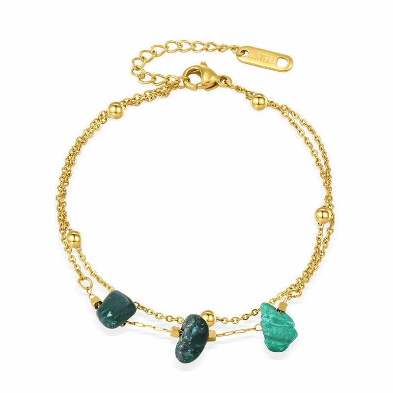 Wholesale Natural Stone All-around Titanium Steel Bracelet