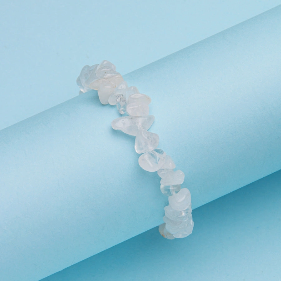 Wholesale natural stone crystal agate colorful gravel elastic bracelet