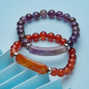 Wholesale Natural Stone Crystal Agate Simple Fashion Bracelet