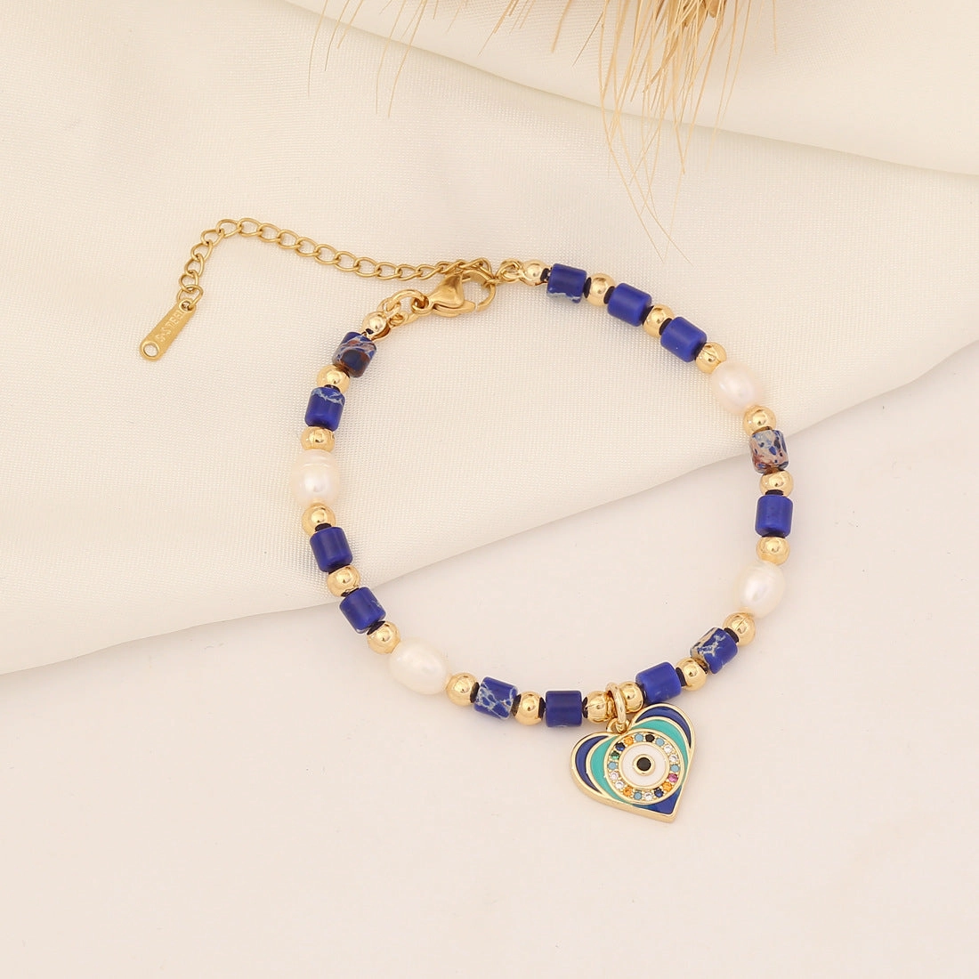 Wholesale Natural Stone Eye Pearl Copper Bracelet