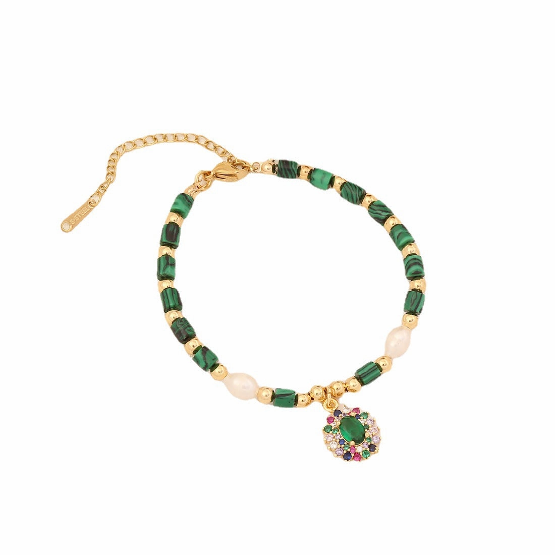 Wholesale Natural Stone Eye Pearl Copper Bracelet