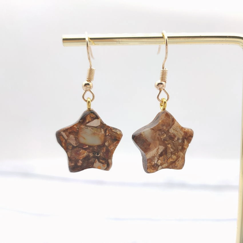 Wholesale Natural Stone Moon Star Earrings