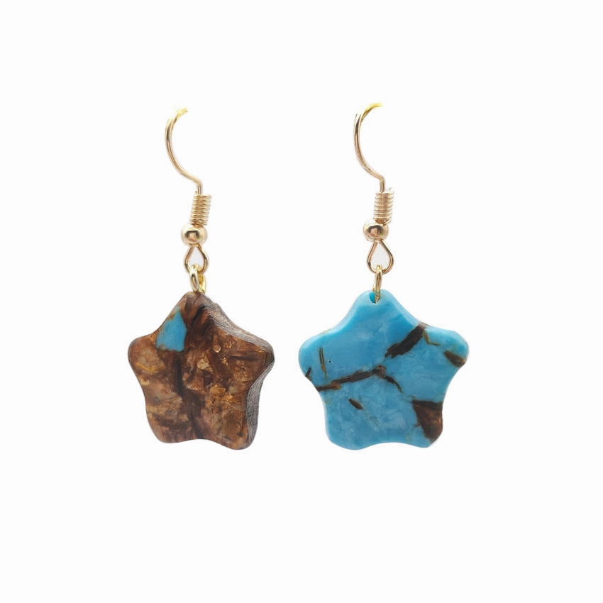 Wholesale Natural Stone Moon Star Earrings