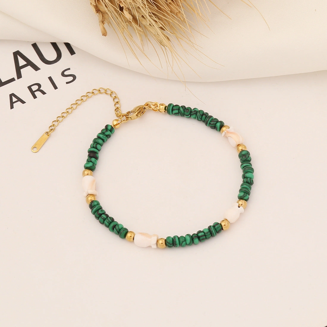 Wholesale Natural Stone Pearl Shell Stainless Steel Bracelet