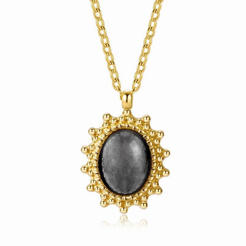 Wholesale Natural Stone Pendant Stainless Steel Necklace