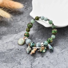 Wholesale Natural Stone Shell Alloy Bracelet