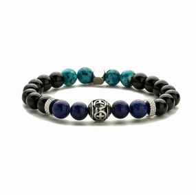 Wholesale Natural Stone Stainless Steel Cross Beading Bracelet