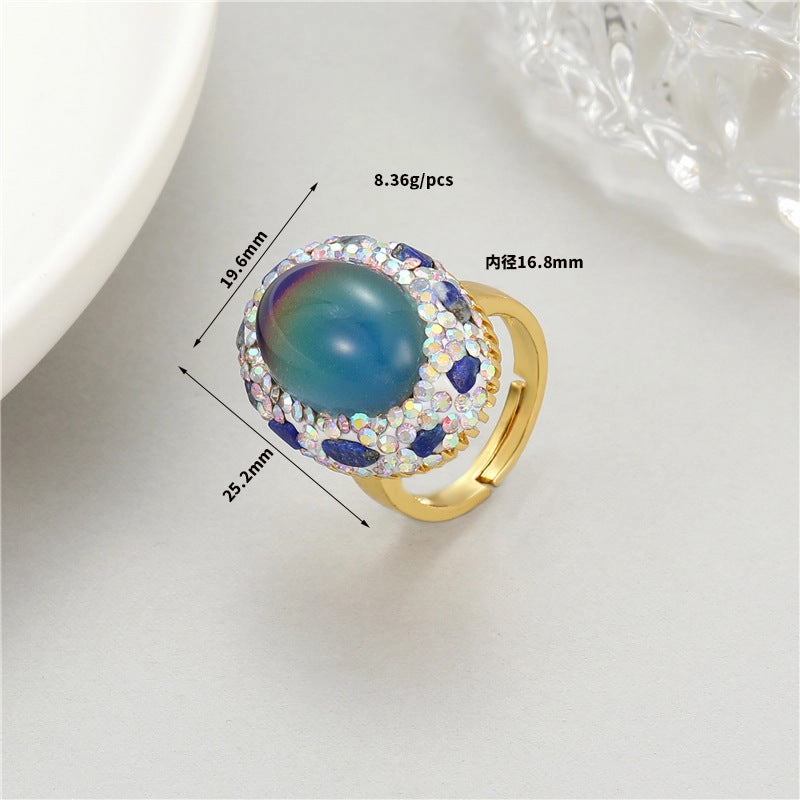 Wholesale Natural Thermostone Textured Zircon Open Ring