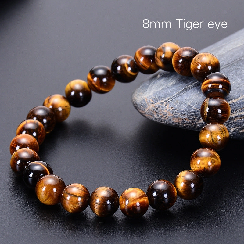 Wholesale Natural Tiger Eye Bracelet Handmade Beaded Single Circle Yellow Tiger Eye Bracelet