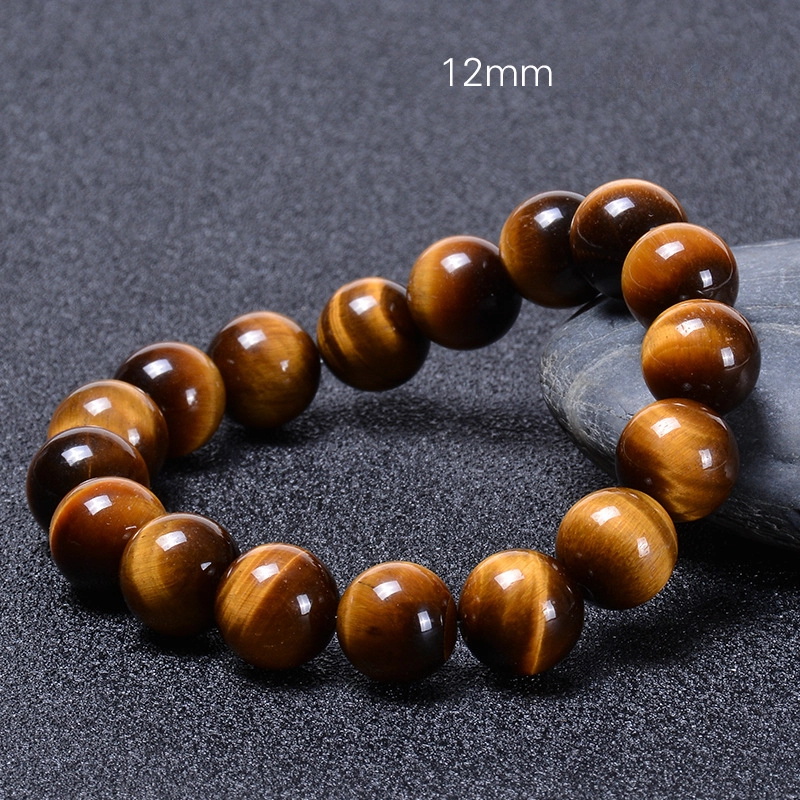 Wholesale Natural Tiger Eye Bracelet Handmade Beaded Single Circle Yellow Tiger Eye Bracelet