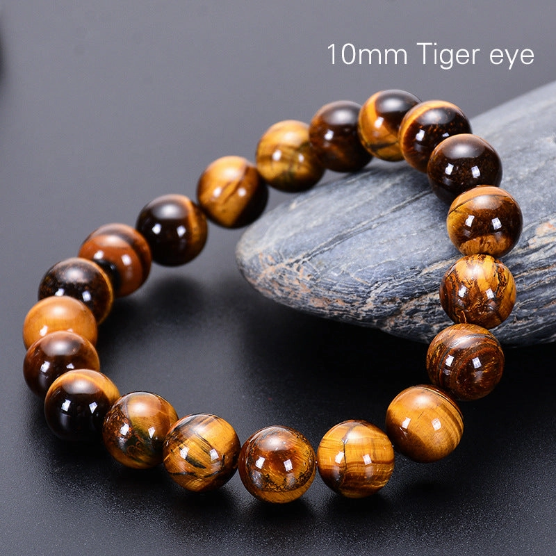 Wholesale Natural Tiger Eye Bracelet Handmade Beaded Single Circle Yellow Tiger Eye Bracelet
