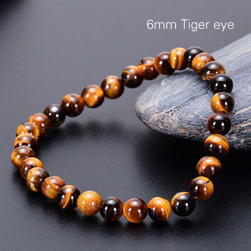 Wholesale Natural Tiger Eye Bracelet Handmade Beaded Single Circle Yellow Tiger Eye Bracelet