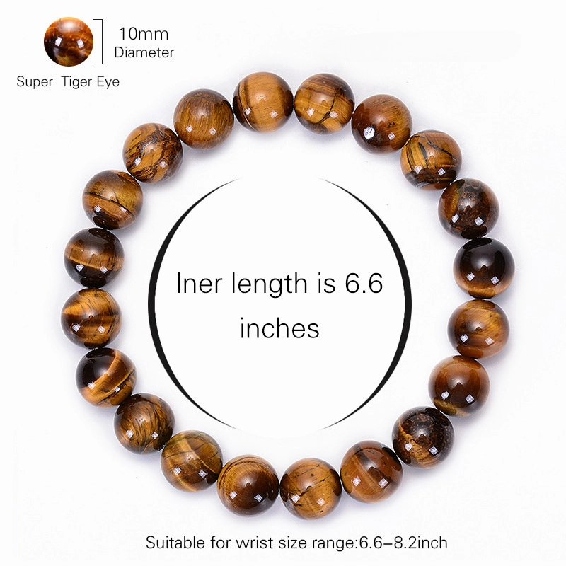 Wholesale Natural Tiger Eye Bracelet Handmade Beaded Single Circle Yellow Tiger Eye Bracelet