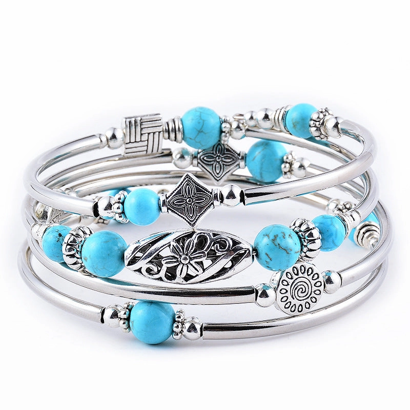 Wholesale Natural Turquoise/Tiger's Eye Beads Bracelet