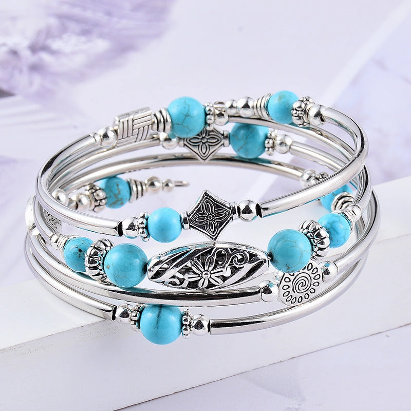 Wholesale Natural Turquoise/Tiger's Eye Beads Bracelet